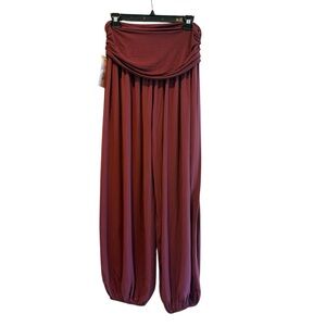 Luisa High Waist Herem Ankle Pants Made‎ In Italy Cranberry Red One Size NWT